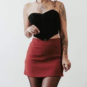 90's vintage Le Chateau red mini skirt